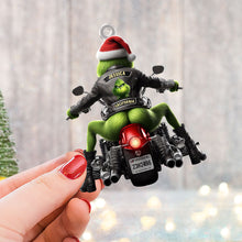 Load image into Gallery viewer, Personalized Green Monster Motorcycle Christmas Ornament Ornament PopCulturePrints