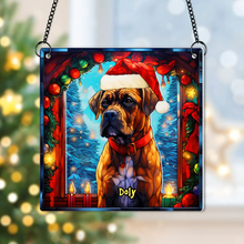 Load image into Gallery viewer, Custom Christmas Boxer Dog Lover Suncatcher Ornament Suncatcher PopCulturePrints