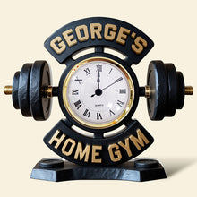 Load image into Gallery viewer, "Time to Lift!" - Home Gym Desk Clock Plaque - Personalized Gift for Fitness Enthusiasts Clock Plaques PopCulturePrints