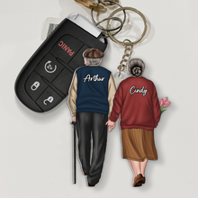 Load image into Gallery viewer, Unique Personalized Keychain for Old Couples - Hand in Hand Design | Valentine's Day Gifts Keychains PopCulturePrints
