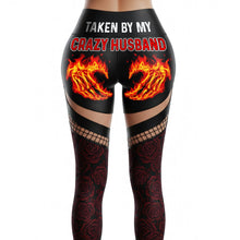 Load image into Gallery viewer, “Taken By My Badass Lover” - Personalized Naughty Skeleton Hands Leggings - Unique Gifts for Her Shorts and Pants PopCulturePrints