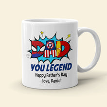 Load image into Gallery viewer, Superhero Dad Personalized Father's Day Mug Coffee Mug PopCulturePrints