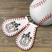 Load image into Gallery viewer, God Hit A Homerun When He Made You Our Dad - Personalized Leather Baseball Keychain Leather Baseball Keychain PopCulturePrints