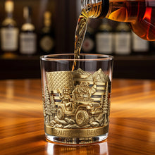 Load image into Gallery viewer, "Adventure Awaits!" Unique Off-Road Design - Personalized Drinking Glass for Off-Road Lovers Whiskey Glass PopCulturePrints