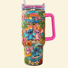 Load image into Gallery viewer, Couple Summer Vibes 40oz Tumbler With Handle - Personalized Gift for Couples