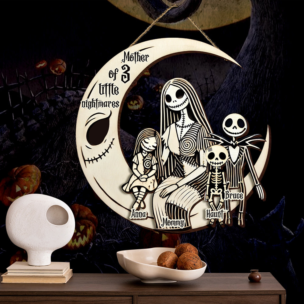 “Embrace the Night: A Tribute to Motherhood” - Personalized Nightmare Mom Wood Sign - Unique Gift for Mom, Grandma, and More Wood Sign PopCulturePrints