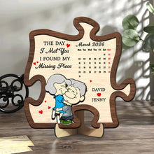 Load image into Gallery viewer, Personalized Couple Puzzle Wood Sign - Found My Missing Piece Wood Sign PopCulturePrints