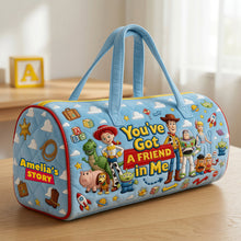 Load image into Gallery viewer, You've Got A Friend In Me Quilted Duffle Bag - Personalized Gifts for Kids & Toy Story Fans
