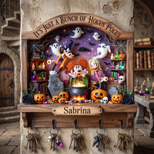 Load image into Gallery viewer, “It’s Just a Bunch of Hocus Pocus” - Spooky Witch Squad Acrylic Key Hanger - Personalized Gifts for Halloween