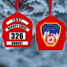 Load image into Gallery viewer, Customized Fire Department Badge Ornament Ornament PopCulturePrints