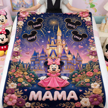 Load image into Gallery viewer, “Make Her Feel Like Royalty” - Fairytale Castle Mom Blanket - Personalized Gift for Mom, Grandma, Special for Mother's Day Blanket PopCulturePrints