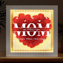 Load image into Gallery viewer, We Love You Mom - Personalized LED Light Flower Shadow Box - Perfect Gift for Mom and Grandma LED Light Flower Shadow Box PopCulturePrints