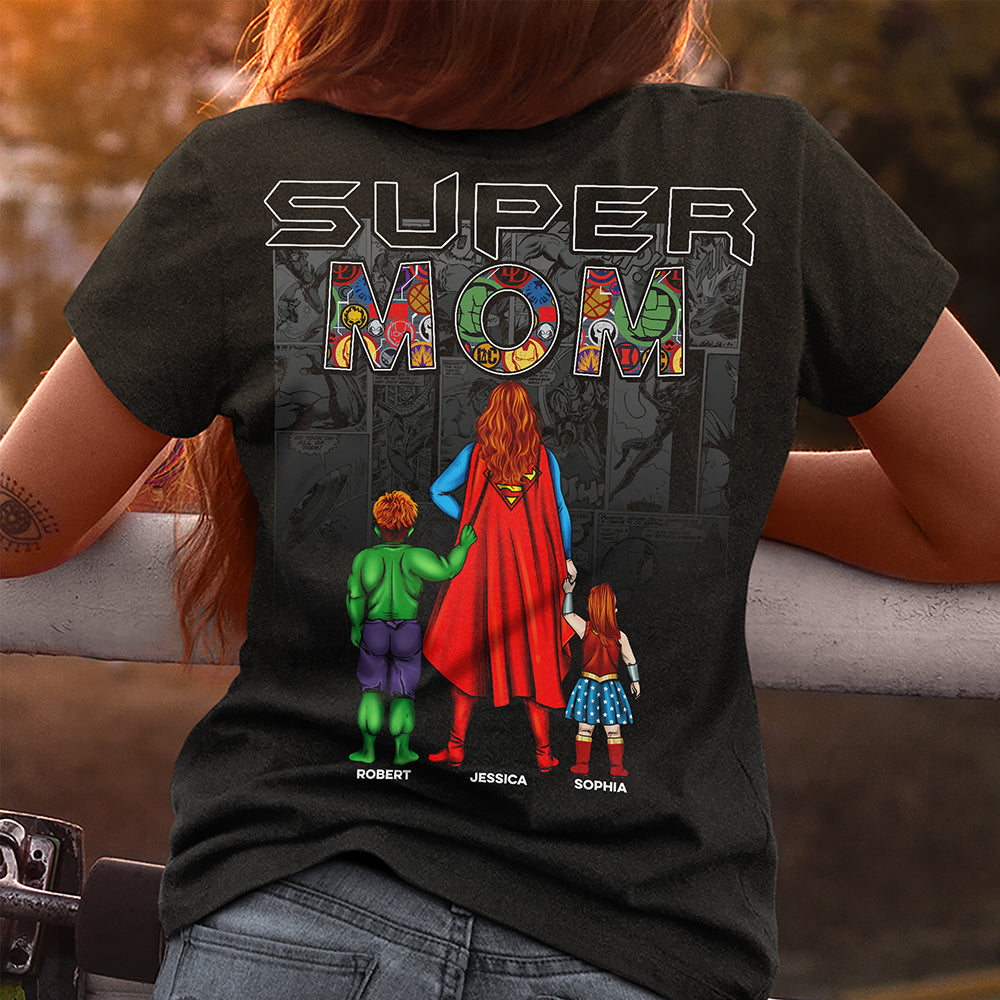 "A Wonder Mom Always Saves The Day" - Personalized Wonder Mom Shirt - Gift for Mom, Grandma and Super Moms Shirts PopCulturePrints