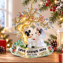 Load image into Gallery viewer, Love Grows Here Ornament - Personalized Christmas Gift for Couples Ornament PopCulturePrints