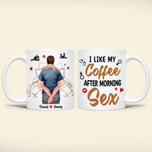 Load image into Gallery viewer, Personalized Couple Coffee Mug - I Like My Coffee After Morning Moments Coffee Mug PopCulturePrints