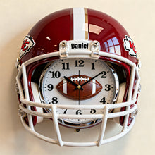 Load image into Gallery viewer, Time to Score! Personalized Sport Helmet Wall Clock - A Unique Gift for Sports Lovers Hanging Wall Clock PopCulturePrints