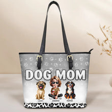 Load image into Gallery viewer, "Celebrate Your Love for Dogs" - Personalized Leather Tote Bag - Gift for Dog Moms, Grandmas, and Pet Lovers Leather Tote Bag PopCulturePrints