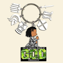 Load image into Gallery viewer, Personalized Christian Keychain with Charms - Full Armor of God Keychains PopCulturePrints