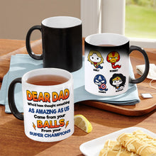 Load image into Gallery viewer, Dear Dad Super Champions Personalized Magic Mug Magic Mug PopCulturePrints