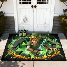 Load image into Gallery viewer, “It’s Dangerous to Go Alone! Take This” - Fantasy Hero Doormat, Personalized Gift for Gamers Doormat PopCulturePrints