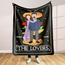 Load image into Gallery viewer, Personalized Couple Blanket - The Lovers Design Blanket PopCulturePrints