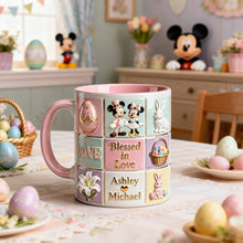 Load image into Gallery viewer, “Blessed in Love” - Personalized Accent Mug for Couples Coffee Mug PopCulturePrints