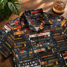 Load image into Gallery viewer, "Dive into Horror!" - Horror Tape Stack Hawaiian Shirt - Custom Gift for Horror Lovers Hawaiian Shirts PopCulturePrints