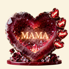 Load image into Gallery viewer, “A Heart Full of Love” - Mommy Heart Acrylic Plaque - Personalized Gifts for Mom, Grandma and More Shaped Plaques PopCulturePrints