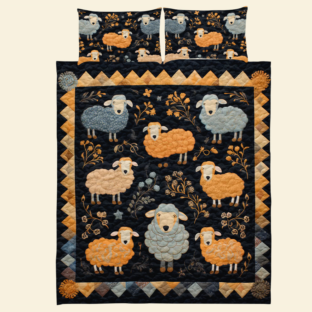 Custom Sheep Lover's Quilt Bed Set - Cozy Animal Theme Bedding Blanket PopCulturePrints