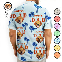 Load image into Gallery viewer, “For the Best Dog Dad Ever!” - Custom Photo Personalized Hawaiian Shirt - Gift for Dog Lovers, Pet Dads, and Special Occasions Hawaiian Shirt PopCulturePrints