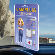 Load image into Gallery viewer, Nurse's Hat Trick - Personalized 3D Effect Car Hanger for Healthcare Heroes Acrylic Car Hanger PopCulturePrints
