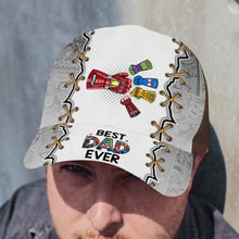Load image into Gallery viewer, Best Dad Ever Personalized Classic Cap - Superhero Glove Design Caps PopCulturePrints