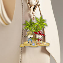 Load image into Gallery viewer, Personalized Beach Couple Keychain - Unique & Meaningful Valentine's Day Gifts Keychains PopCulturePrints