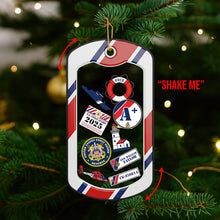 Load image into Gallery viewer, “Shake Me” - Military Pride Christmas Shaker Ornament - Personalized Custom Gifts for Soldiers, Veterans & Loved Ones Ornament PopCulturePrints
