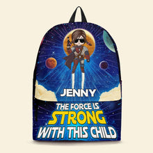 Load image into Gallery viewer, Personalized Space Adventure Kid's Backpack - The Force is Strong with Your Child Backpack PopCulturePrints