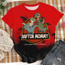 Load image into Gallery viewer, Personalized Dinosaur Mom Shirt - Raptor Family Gift for Mother's Day AOP Products PopCulturePrints