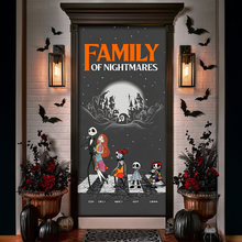 Load image into Gallery viewer, Personalized Family Halloween Door Cover - Spooky Nightmare Theme Door Covers PopCulturePrints