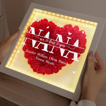 Load image into Gallery viewer, We Love You Mom - Personalized LED Light Flower Shadow Box - Perfect Gift for Mom and Grandma LED Light Flower Shadow Box PopCulturePrints