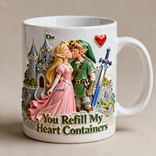 Load image into Gallery viewer, You Refill My Heart Containers - Personalized Fantasy Adventure Couple Coffee Mug Coffee Mug PopCulturePrints