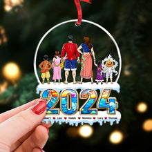Load image into Gallery viewer, Personalized Family Acrylic Ornament - Custom Name & Year 2024 Ornament PopCulturePrints