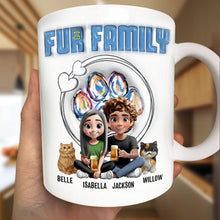 Load image into Gallery viewer, Celebrate Love and Fur: Personalized Couple & Pets Family Mug - Custom Gift for Animal Lovers Mug PopCulturePrints