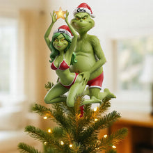 Load image into Gallery viewer, “Naughty & Nice” - Personalized Naughty Couple Acrylic Christmas Tree Topper - Perfect Gift for Couples Ornament PopCulturePrints
