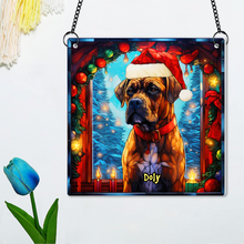 Load image into Gallery viewer, Custom Christmas Boxer Dog Lover Suncatcher Ornament Suncatcher PopCulturePrints