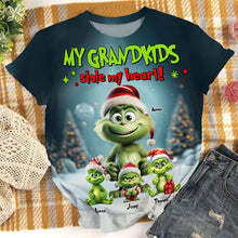Load image into Gallery viewer, Personalized Grandkids Christmas 3D Shirt for Grandma/Mom AOP Products PopCulturePrints