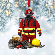 Load image into Gallery viewer, Personalized Firefighter Christmas Ornament - Custom Name and Year Ornament PopCulturePrints