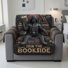 Load image into Gallery viewer, Join the Bookside - Personalized Quilted Sofa Cover for Book Lovers Sofa Cover PopCulturePrints