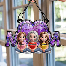 Load image into Gallery viewer, We Love You Mom - Personalized Mother Daughter Suncatcher Ornament Suncatcher Ornament PopCulturePrints