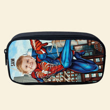 Load image into Gallery viewer, Personalized Hero Kid's Pencil Case - Custom Face Design Pencil Case PopCulturePrints