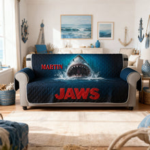 Load image into Gallery viewer, “Unleash Your Inner Shark!” - Bold Sea Quilted Sofa Cover - Personalized Gifts Sofa Cover PopCulturePrints