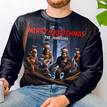 Load image into Gallery viewer, Personalized Merry Squatchmas Family Shirt AOP Products PopCulturePrints